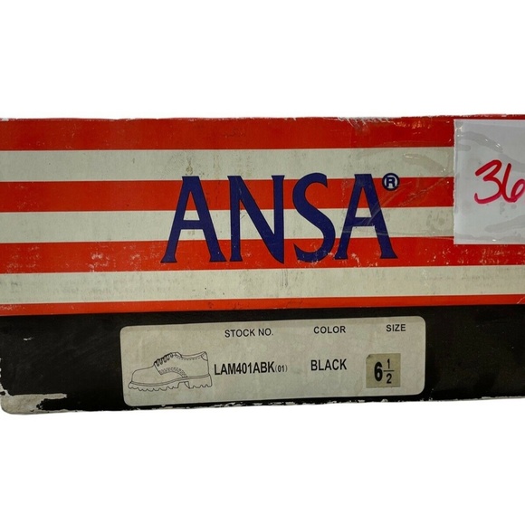 Mens ANSA | Black Leather Oxfords | LAM401ABK Size: 6.5 - Picture 10 of 10